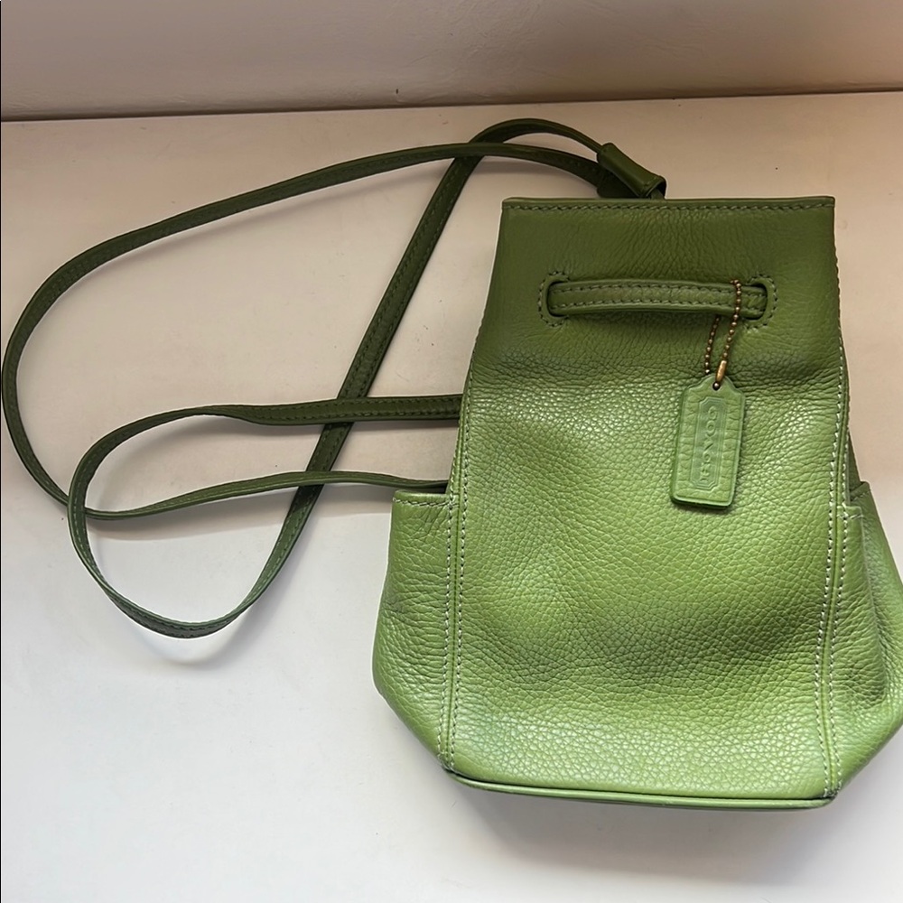 Coach Vibrant Green Pebbled Leather Crossbody